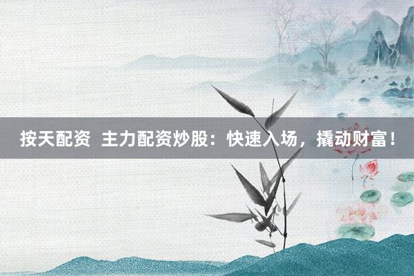按天配资  主力配资炒股：快速入场，撬动财富！