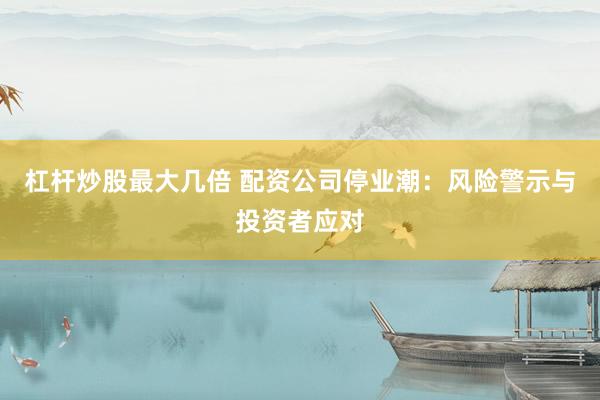 杠杆炒股最大几倍 配资公司停业潮：风险警示与投资者应对