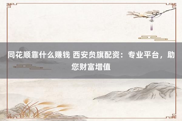 同花顺靠什么赚钱 西安贠旗配资：专业平台，助您财富增值