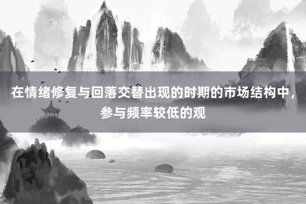 在情绪修复与回落交替出现的时期的市场结构中，参与频率较低的观